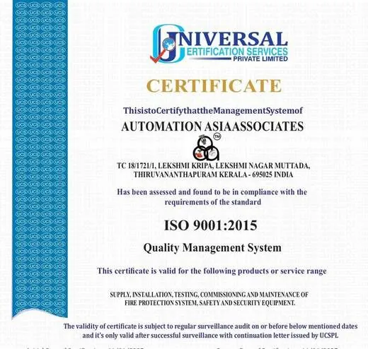 ISO 9001:2015 certificate