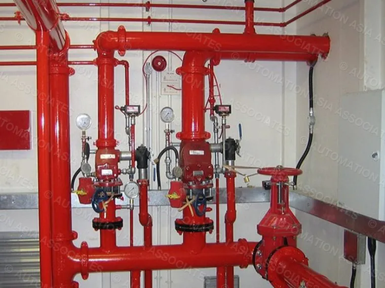 Wet riser alarm valve set